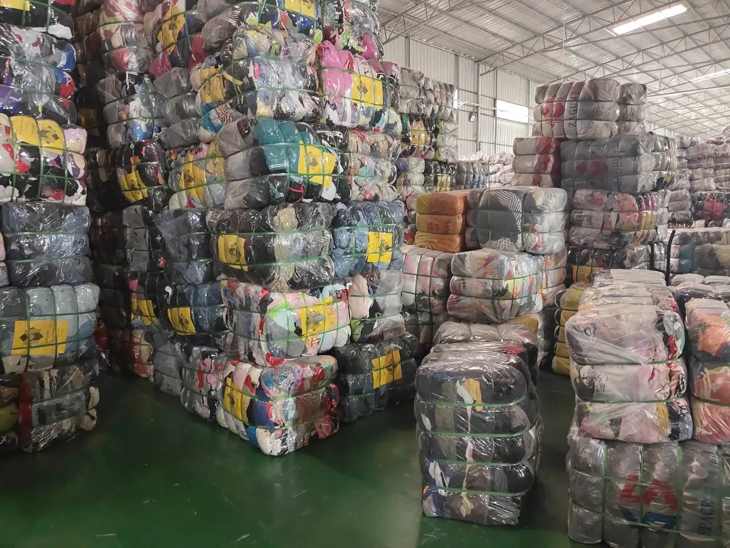 Bales loaded into a shipping container during export loading