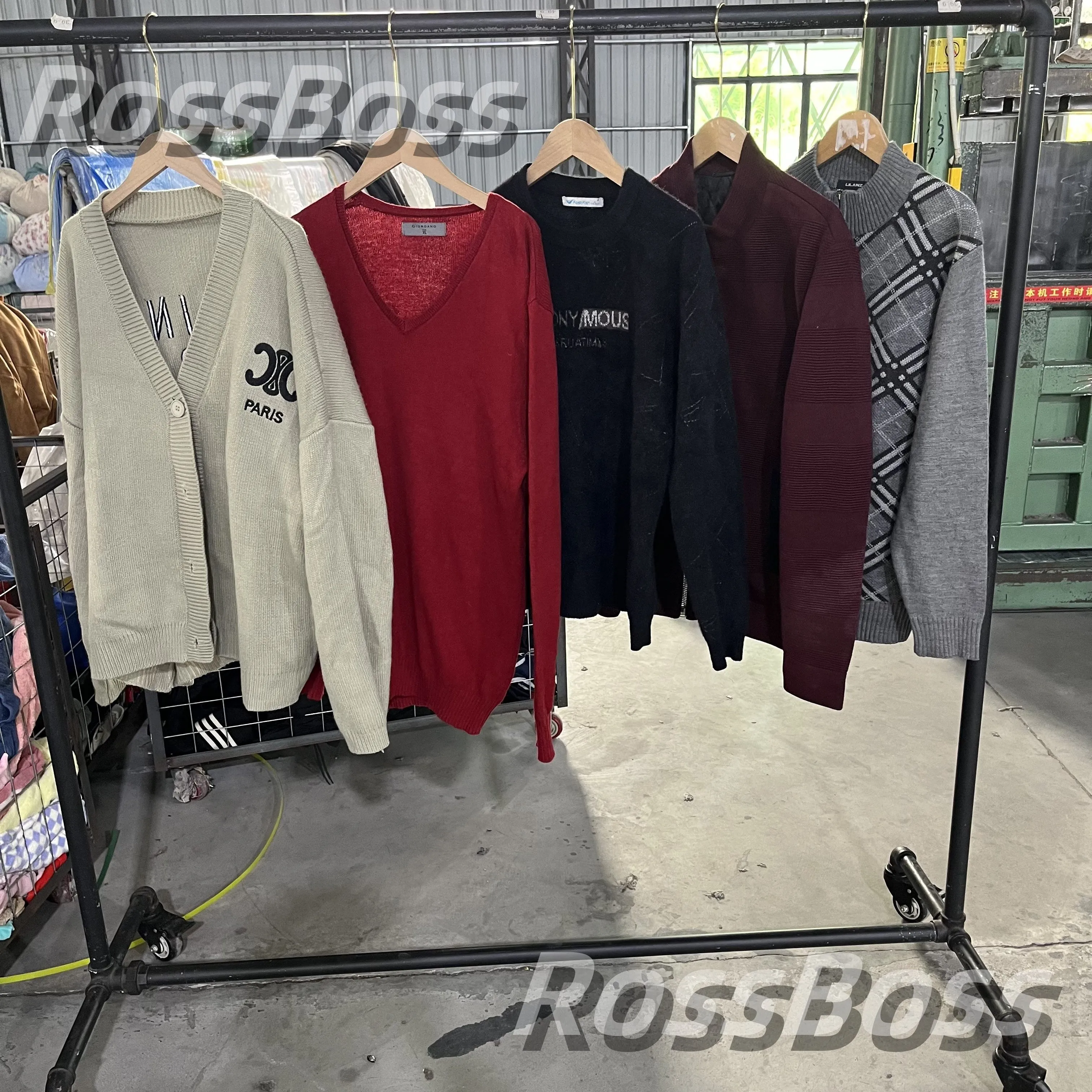 Sweaters on hangers, multiple colors available