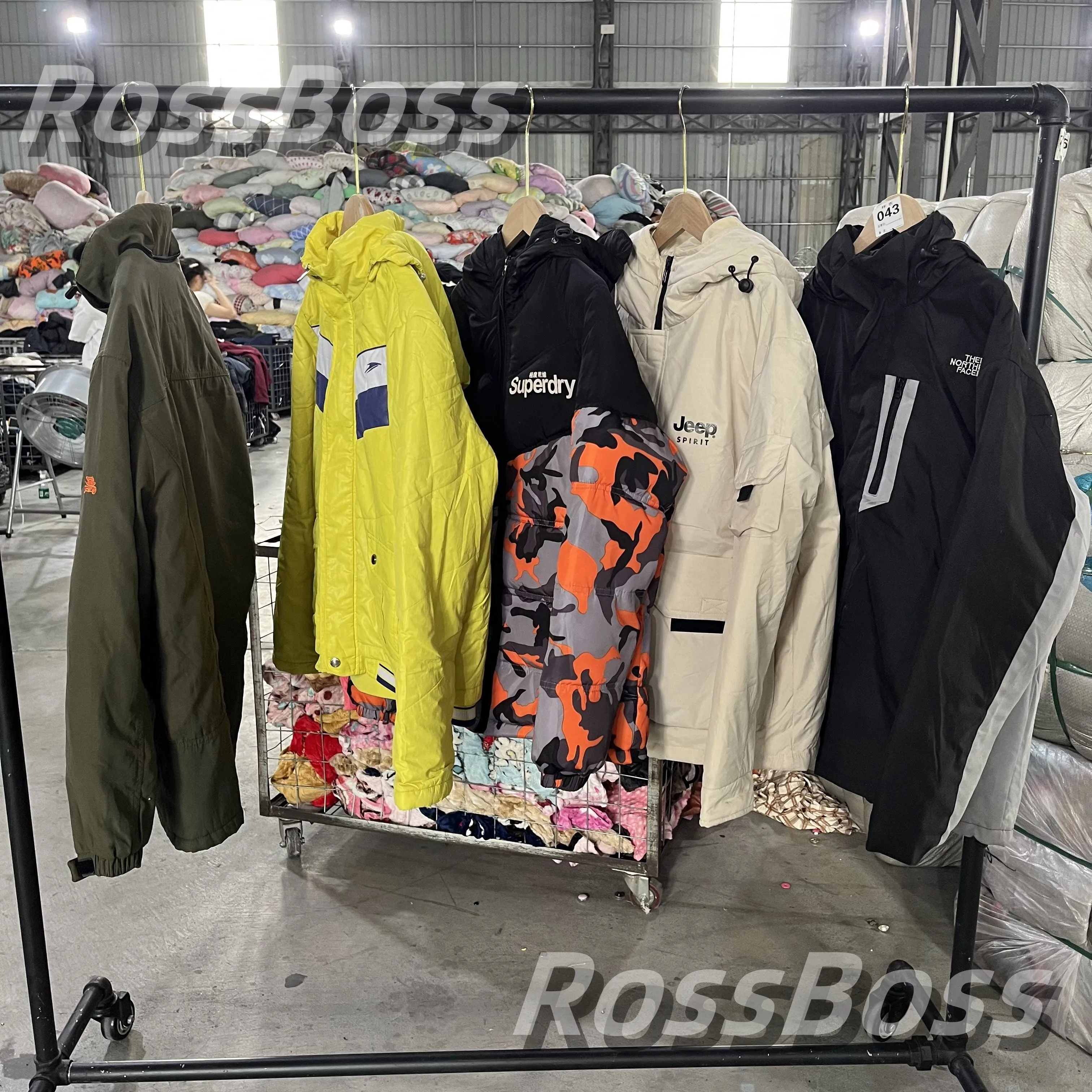 Yellow down jacket on display