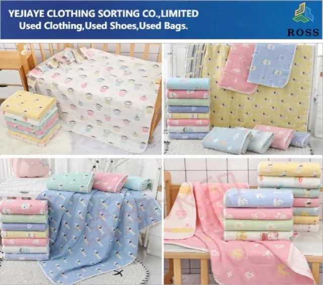 Used Clothing Bales with pastel colors and animal patterns, suitable for wholesale and export markets.