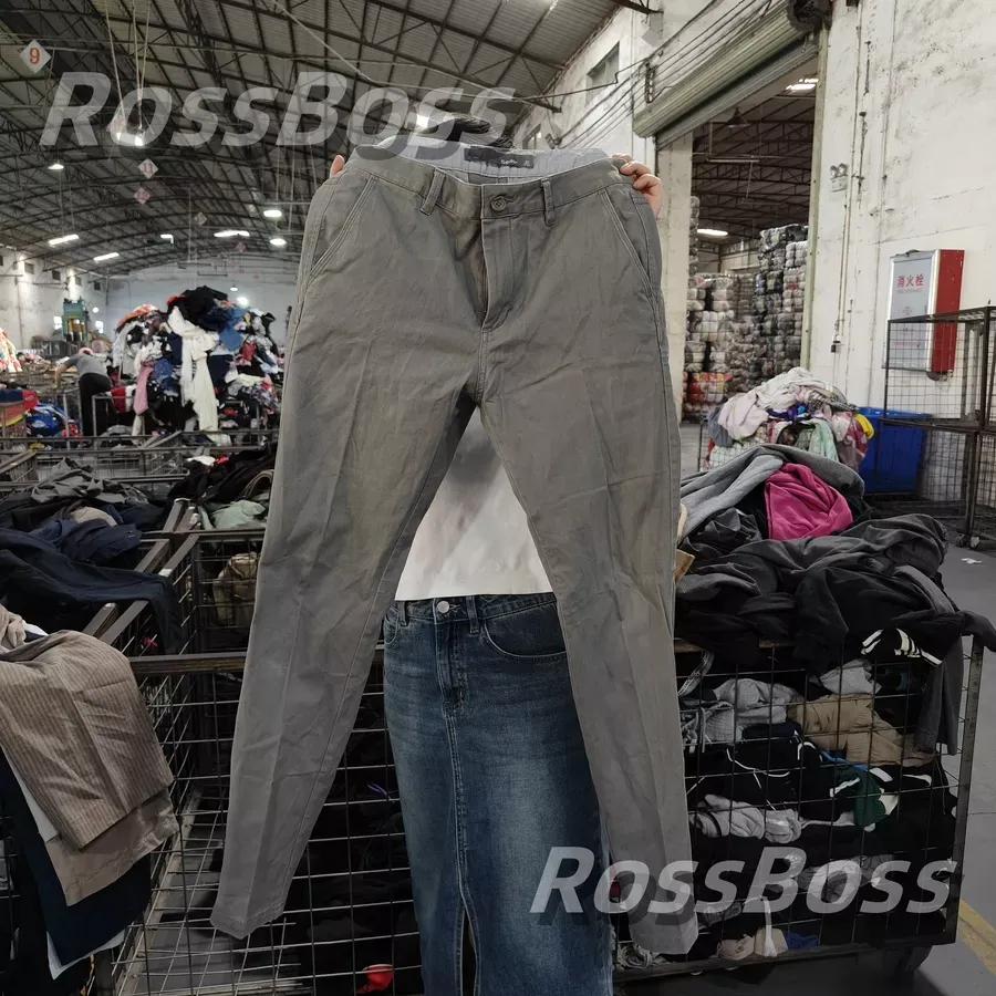 Gray men's pants, multiple colors available, RossBoss used clothing bales.